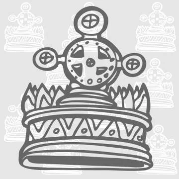 Cross crown Stock Illustration