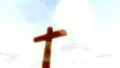 Cross crucifix with time lapse clouds and sun christian HD Footage