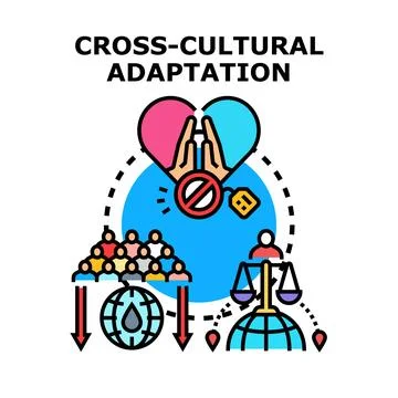 Cross cultural adaptation concept vector illustration icon Stock Illustration
