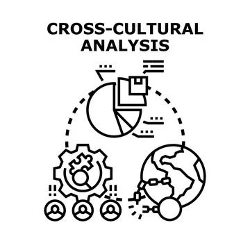 Cross cultural analysis and global business strategy breakdown Stock Illustration