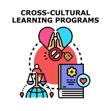 Cross cultural learning programs fostering global understanding Stock Illustration