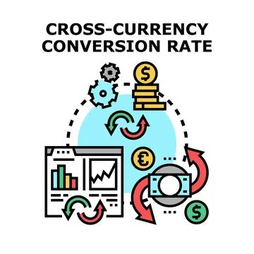 Cross currency conversion rate financial exchange concept Stock-Illustration