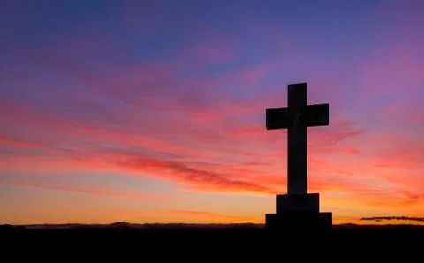 Cross Of Dawn Sky Stock Photos