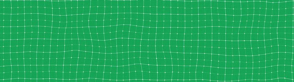 Cross deform dash grid pattern on green surface. Square white distort graph Stock Illustration