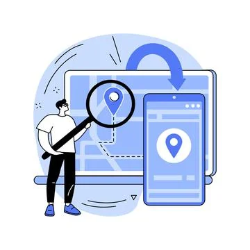 Cross-device tracking abstract concept vector illustration. Stock Illustration