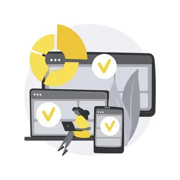 Cross-device tracking abstract concept vector illustration. Stock-Illustration