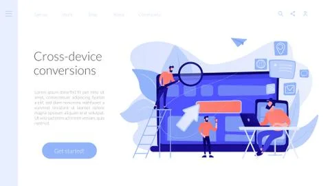 Cross-device tracking concept landing page. Stock-Illustration