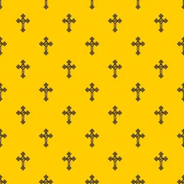 Cross with diamonds pattern vector Stock Illustration