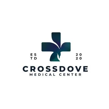 Cross dove logo Stock Illustration