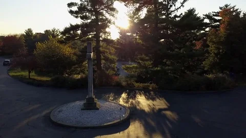 Cross drone sunset Stock Footage 83352116