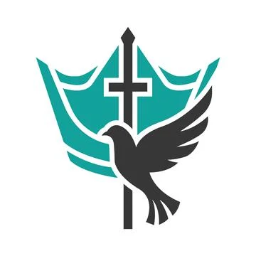 Cross Eagle Logo Design for Christian Faith Ministry Stock Illustration