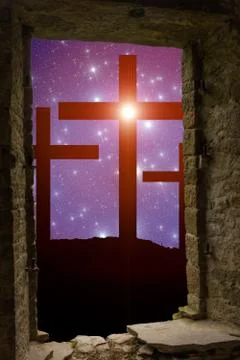 Cross Easter Stars Stock Photos