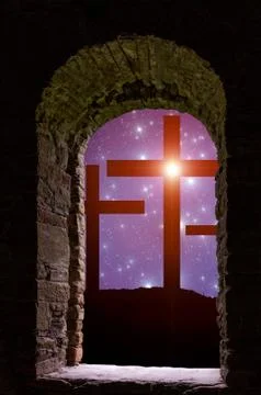 Cross Easter Stars Stock Photos