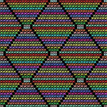 Cross embroidery vector seamless pattern. Stock Illustration