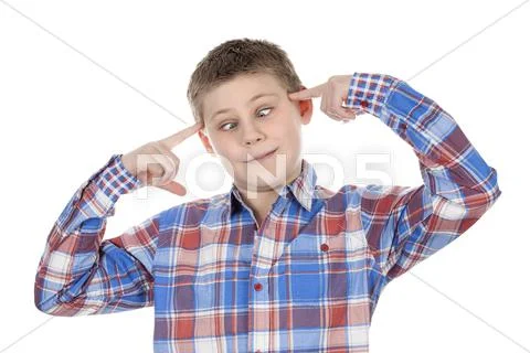 Cross-eyed cute child Stock Photos