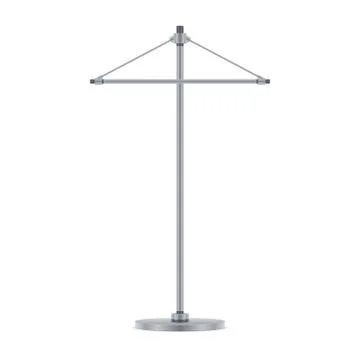 Cross flag pole, metallic bar, isolated vector illustration Stock Illustration