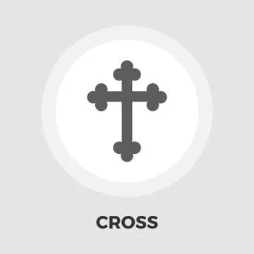 Cross flat icon Illustrazione stock