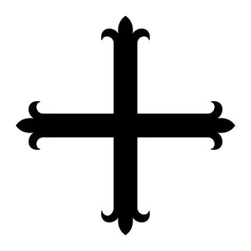Cross fleury, or cross flory, a symbol in heraldry Stock Illustration