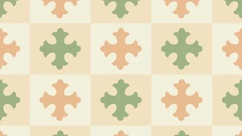 Cross floral tile background Stock Illustration