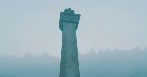 Cross in Fog View Stock Footage 119371470