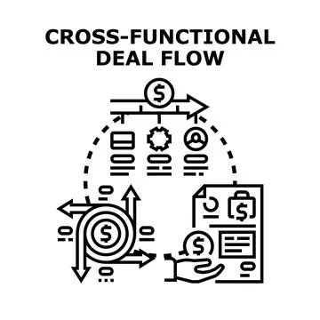 Cross functional deal flow process management concept Illustrazione stock