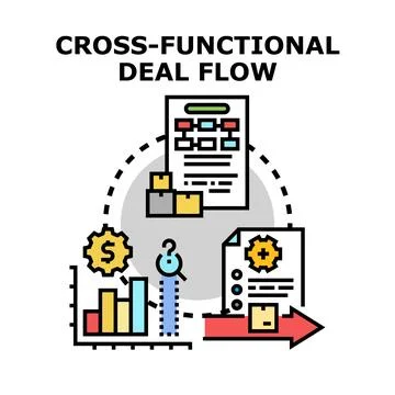 Cross functional deal flow process vector illustration Stock Illustration