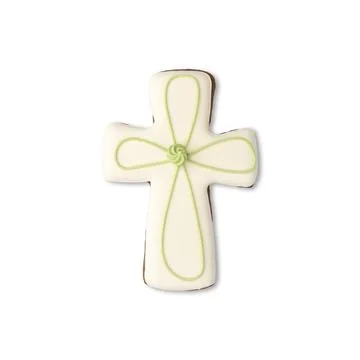 Cross gingerbread cookie isolated over white background Stock Photos