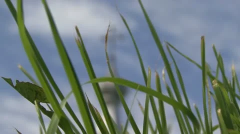 Cross in grass Stock Footage 12049060