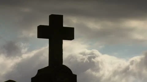 Cross on a grave. Cemetery 動画素材 8869736