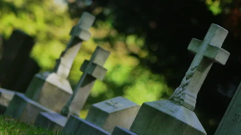 CROSS GRAVE STONES Video stock 178930676