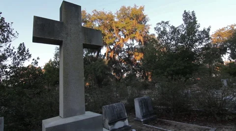 Cross Gravestone Southern US Stock Footage 48556598