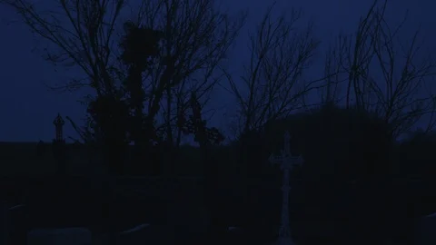 Cross on gravestones Stock Footage 94566061
