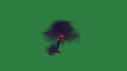 A cross on green screen and an image of black with fire in it the middle smoke Видео 335130416