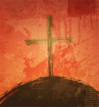 The cross on grunge background the biblical vector image Stock Illustration