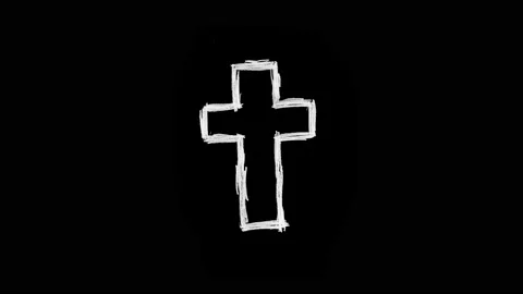 Cross - hand drawn scribble element (4K) Video stock 151076906