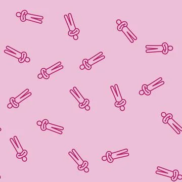 Cross hand man line seamless pattern Stock Illustration