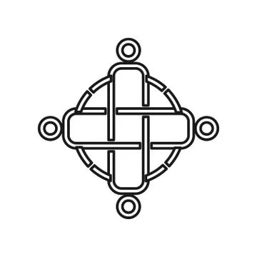 Cross health Commitment Teamwork Together Outline Logo Stockillustratie