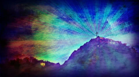 Cross on a Hill Stock Footage 50666000