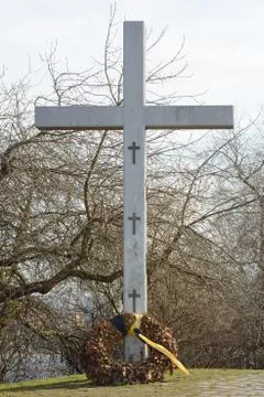 Cross on a hill Stock Photos