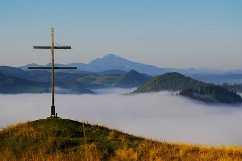 Cross on the hill. Stock-Fotos