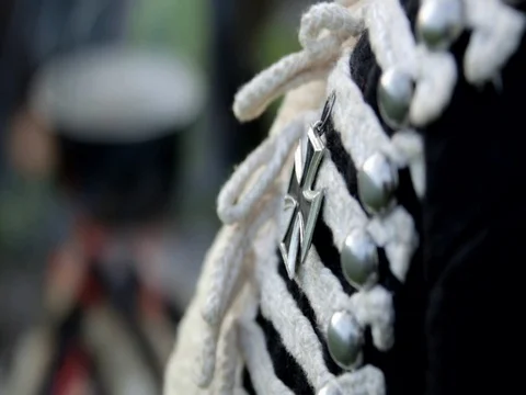 Cross on the hussar's uniform HD Stock Footage 78172886