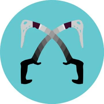 Cross ice axes icon Stock Illustration