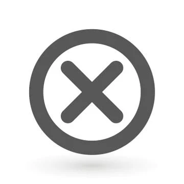 Cross icon in circle. Can be used as delete, block close button etc. Delete X Stock Illustration