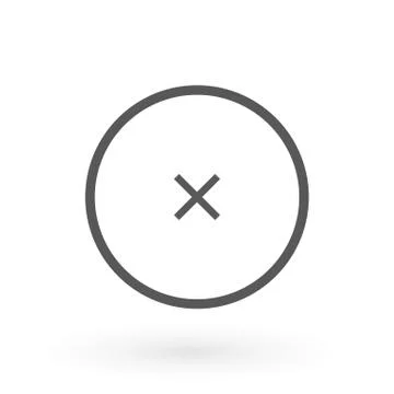 Cross icon in circle. Can be used as delete, block close button etc. Delete X Stock Illustration
