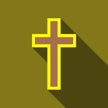Cross icon, flat style Stock Illustration