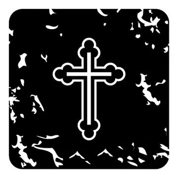 Cross icon, grunge style イラスト素材