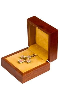 Cross with the icon Stock Photos