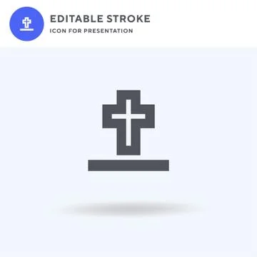 Cross icon vector, filled flat sign, solid pictogram isolated on white, logo Stock Illustration