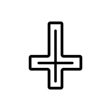 Cross icon vector. Isolated contour symbol illustration Stockillustratie