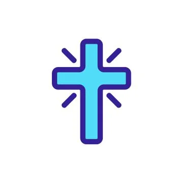 Cross icon vector. Isolated contour symbol illustration Stock Illustration
